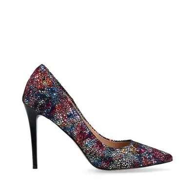 Czółenka Multikolorowe z czarnym obcasem