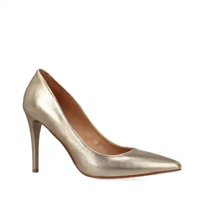 Czółenka złote na szpilce