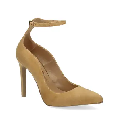 Czółenka brązowe zamszowe