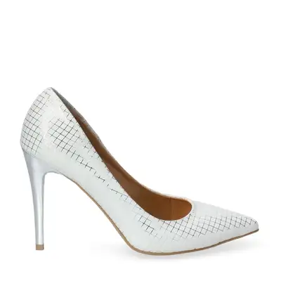 Szpilki srebrne w kratkę