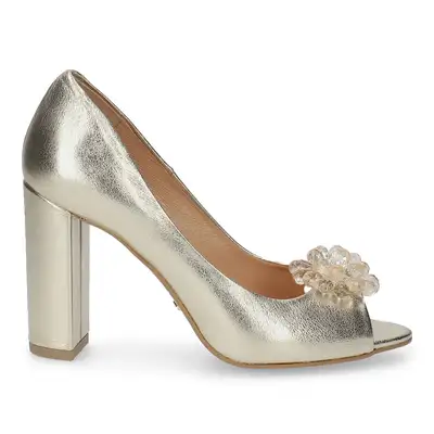 czółenka złote z ozdobą