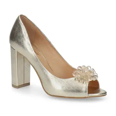 czółenka złote z ozdobą