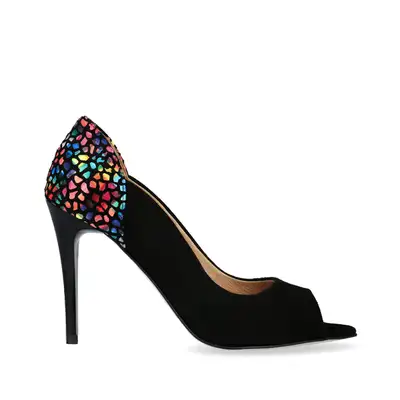 Szpilki czarne peep toe 