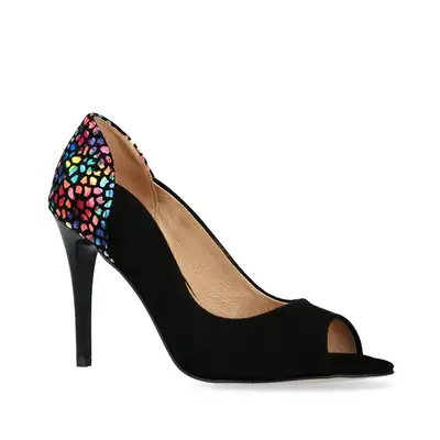 Szpilki czarne peep toe 