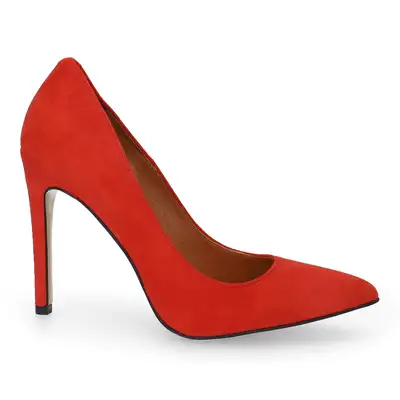 Szpilki czerwone zamszowe