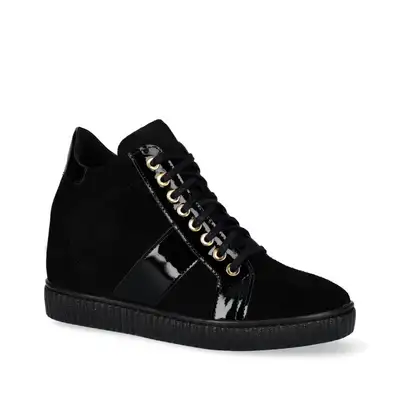 Sneakersy czarne na ukrytym koturnie