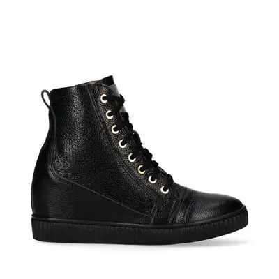 Sneakersy czarne na koturnie 