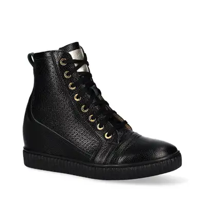 Sneakersy czarne na koturnie 