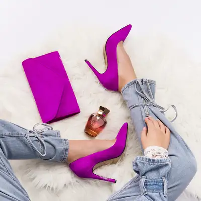 Szpilki różowe zamszowe 