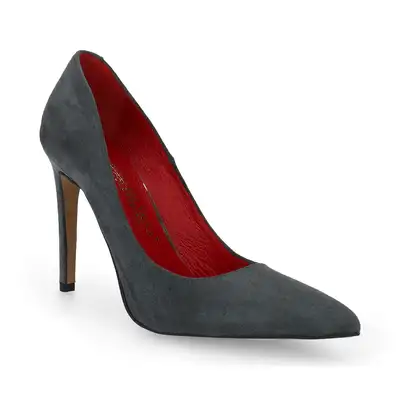 Szpilki szare zamszowe 