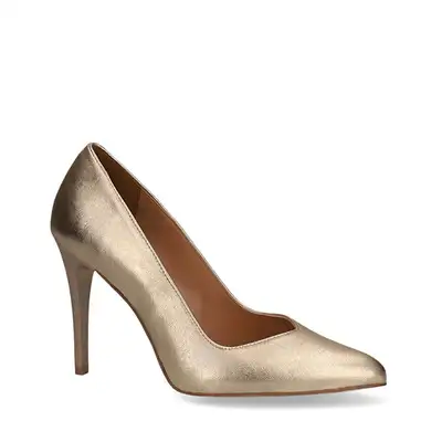 Czółenka złote na szpilce